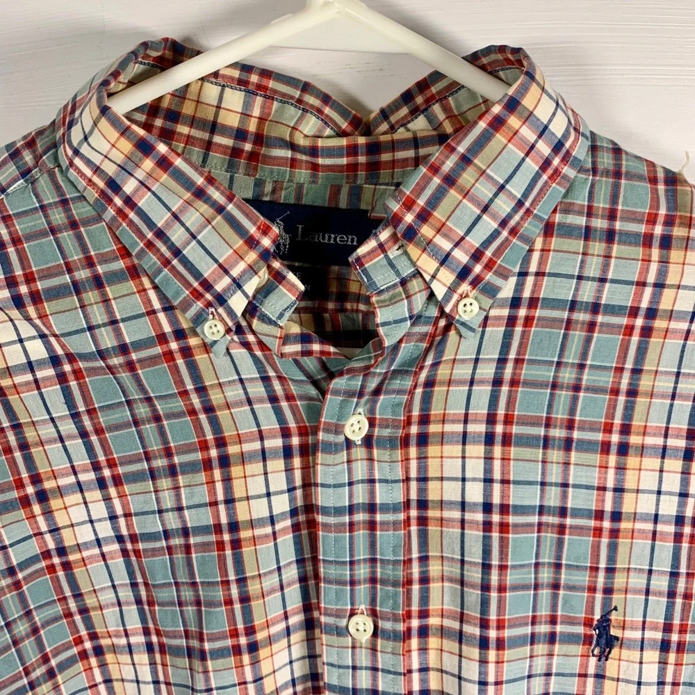 Ralph Lauren‎ Plaid Button Down Shirt Blake Long Sleeve Cotton Men Sz M Preppy